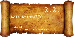 Kali Kristóf névjegykártya